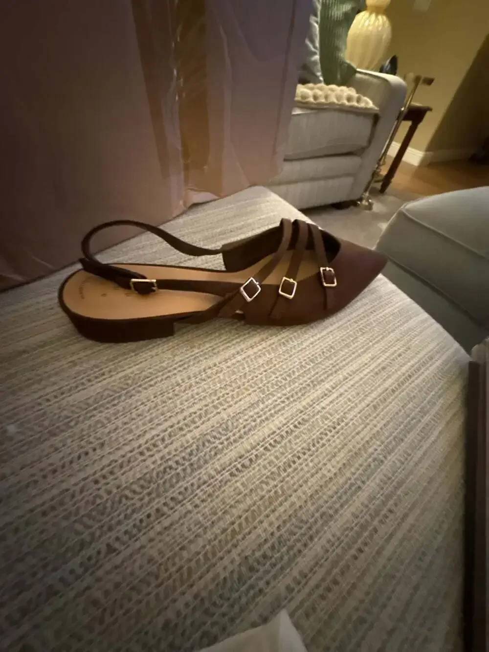 A New Day Women's Twiggy Multi-Buckle Pointed Toe Slingback Flats